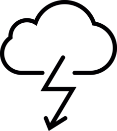 Cloud With Thunder Arrow Outline Icon Svg Set, Free Vectors File